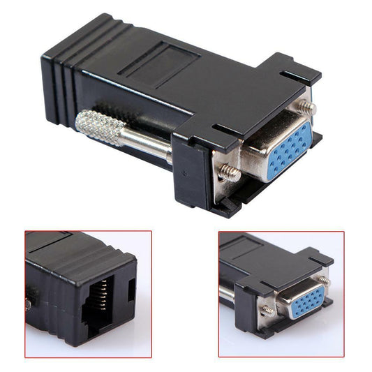 VGA Extender Female to Lan Cat5 Cat5e/6 RJ45 Ethernet Female Adapter (M18)