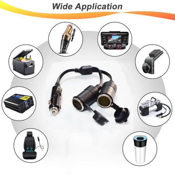 Cigarette Lighter Socket Splitter 12/24V 15A Fuse Adapter 1 to 2 For car pros KS1.3