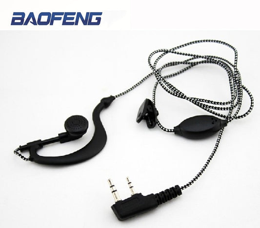 Walkie Talkie G-Shape Headset Earpiece Mic Ear Clip 2 Pin Gadgets