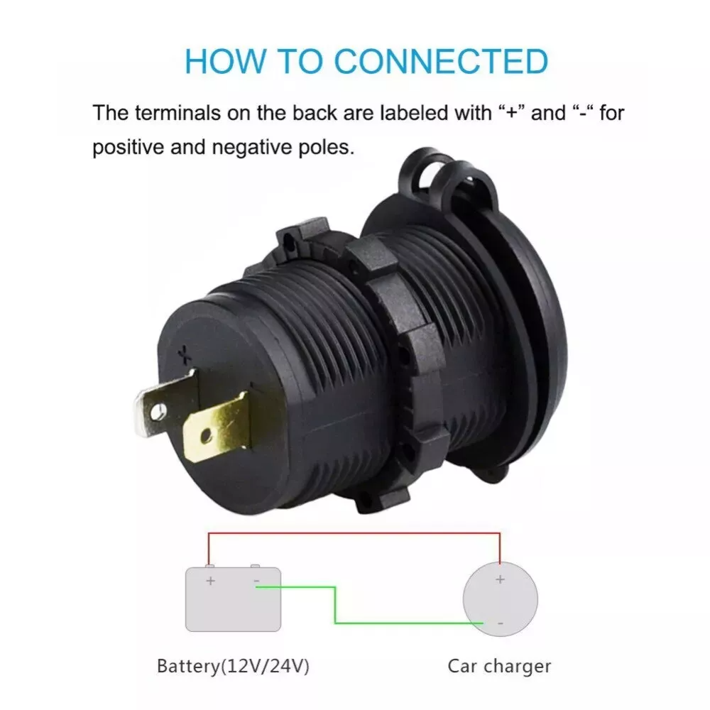 Modified Double USB Car Charger 12-24V Phone Charger Accessories DIY Install YS127