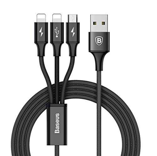 Baseus 1.2m 3 in 1 charging cable For Samsung Dual Iphone Ipad and Micro-USB YS37