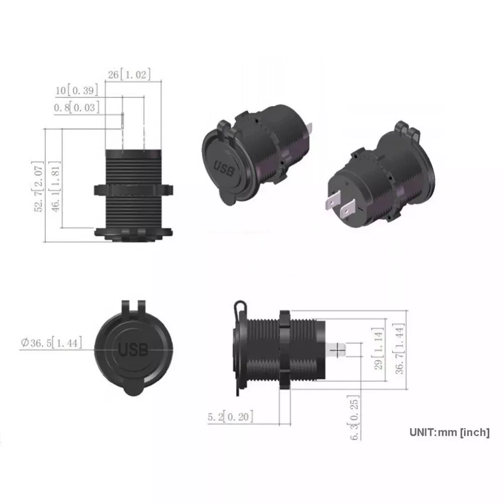 Modified Double USB Car Charger 12-24V Phone Charger Accessories DIY Install YS127