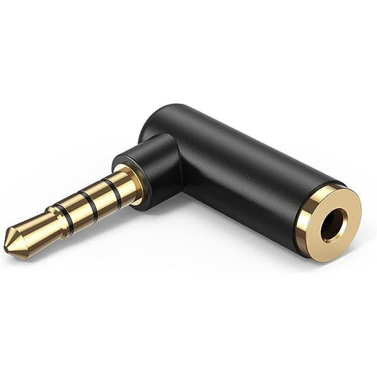 3.5mm AUX Stereo Right-Angle Male to Female Audio Adapter (M66)