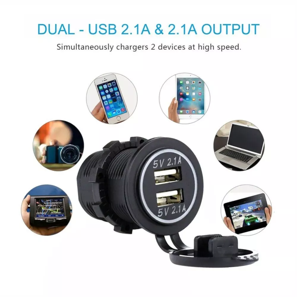 Modified Double USB Car Charger 12-24V Phone Charger Accessories DIY Install YS127