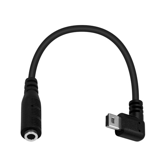 Mini USB Male to Aux Female Adapter (T36) Audio Right Angled 15cm For Mic