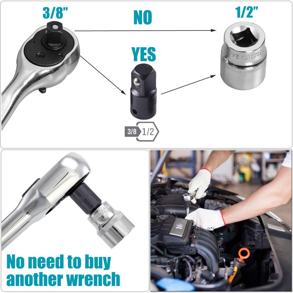 12 Pcs Drill Impact Adapter Reducer Extension Set Socket For Driver Wrench Tool (JS67)