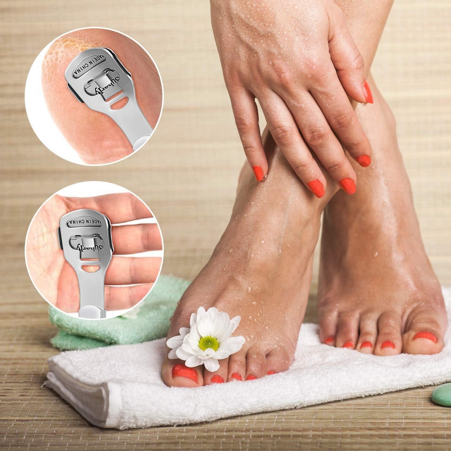 Foot File Hard Skin Remover Tool Callus Shaver Pedicure Tools + Scrubber + Blades (GS12.1)