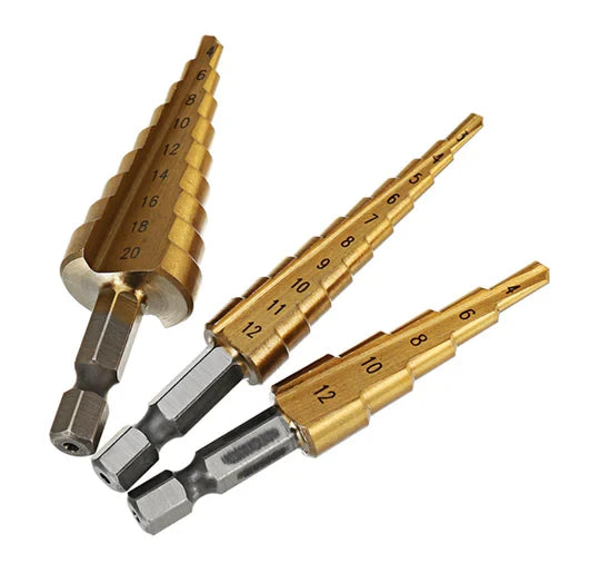 3 Piece Straight Step Drill Bit (FS02) 3-12 4-12 20mm Tools Set