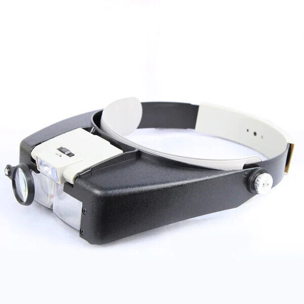 Head-Mounted Magnifying Glass W/2LED Lights Hands Free Magnifier 1.5X 3X 6.5X 8X QS207