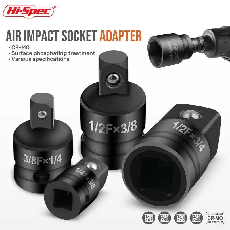 Impact Socket Adaptor Increaser Reducer Convertor 6 in 1 Tool Kit