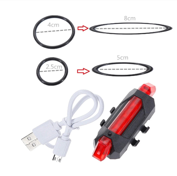 LED Bike Bicycle Tail Rear Light USB Rechargeable Warning Signal Lamp Waterproof Car（HS84)）