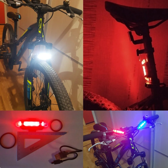 LED Bike Bicycle Tail Rear Light USB Rechargeable Warning Signal Lamp Waterproof Car（HS84)）