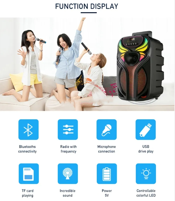 New Arrival Party Speaker Portable Bluetooth with Mic Karaok