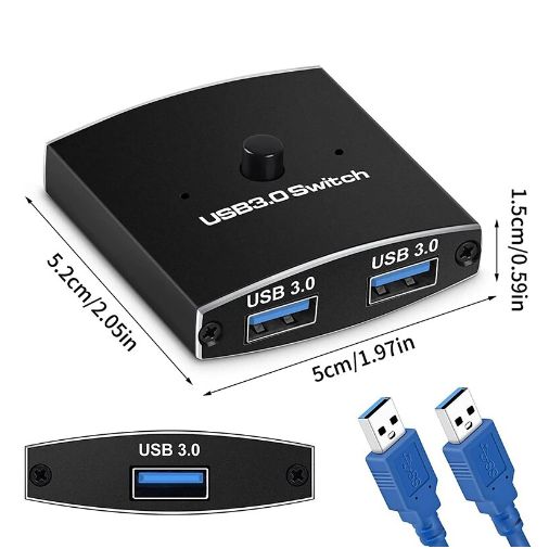 USB 3.0 Switch KVM USB HUB Switcher Bi-Directional 2 in 1 out for 2 PC Printer (LS25.1)