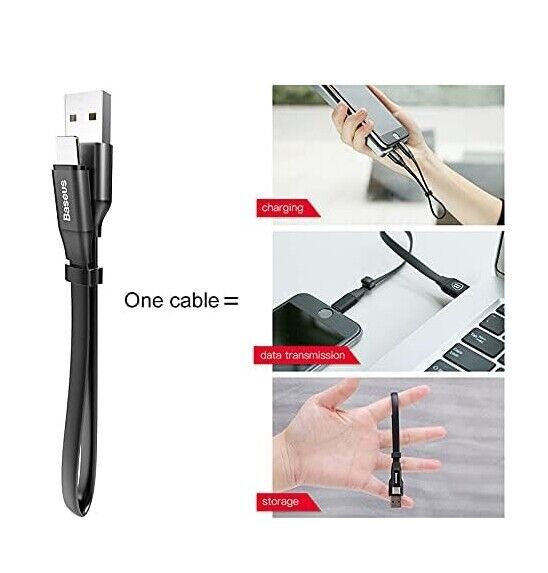 Baseus 23CM Short USB Charger Cable Fast Charging For iPhone iPad 2A Power Bank YS01