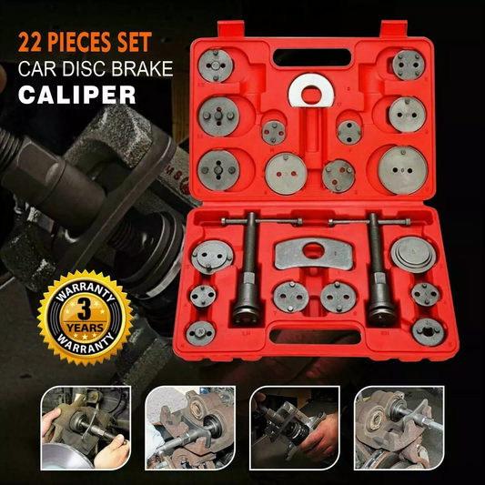 Pro Disc Brake Caliper Compressor 22Pcs Kit Rewind Wind Back Tool Set Piston Pad YS109