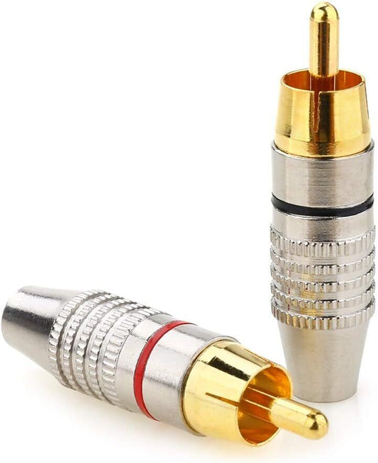 Gold Plated Speaker Phono Adapter RCA Male to 2 Screw Terminal RCA270 Solderless  M98- M99