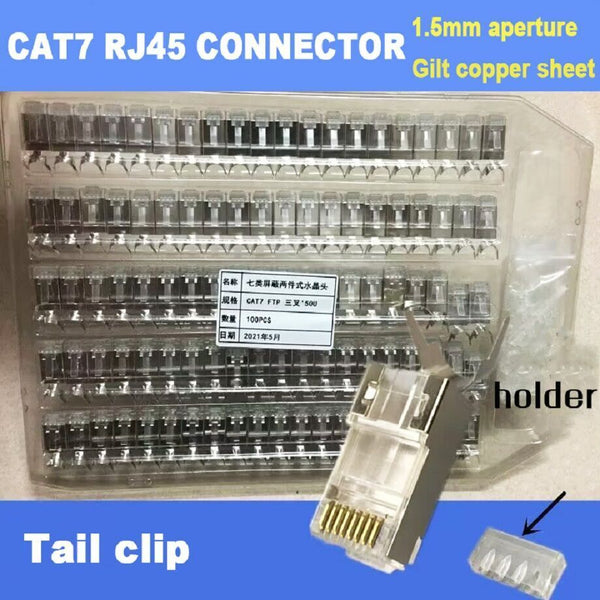 100Pcs Of RJ45 Cat7 & Cat6A No-Pass Through Connectors RJ45 Modular Plug 50UM KS1.7