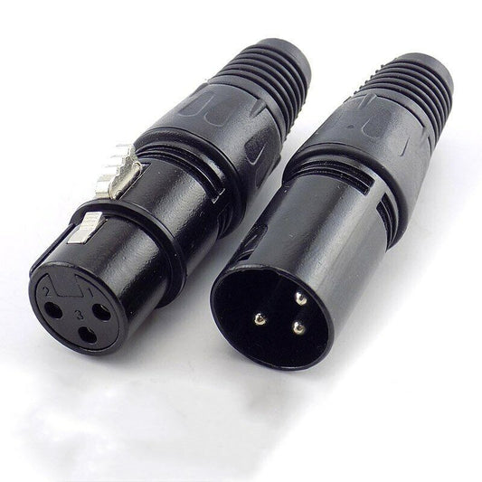 XLR Plug Cannon Connector 3 Pin Male Female Adapter for Make Audio Cable DIY T33/T34