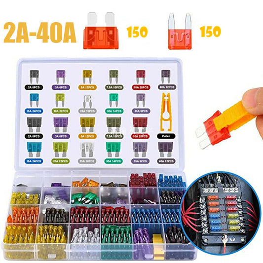 300pcs Car Blade Fuses Assortment Assorted Kit Blade Set Auto Truck Automotive For Car Pros