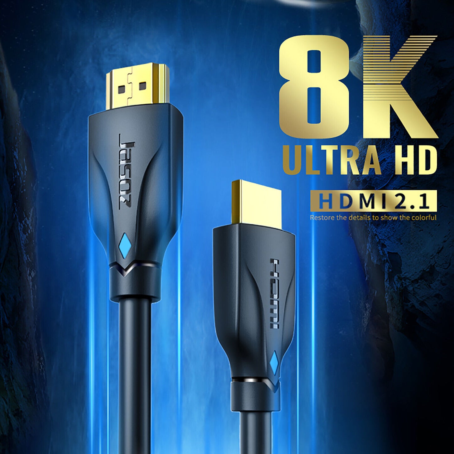 JASOZ 8K Ultra HD Premium HDMI Cable V2.1 3D High Speed Ethernet 1 2 3m