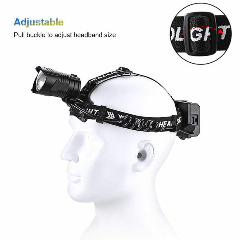 XHP100 LED Headlamp (RS29) Zoom USB Rechargeable Torch Headlight Super Bright