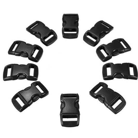 10pcs 28*10*5mm Plastic Side Quick Release Buckles For Webbing Bag Strap Clips Black Tools