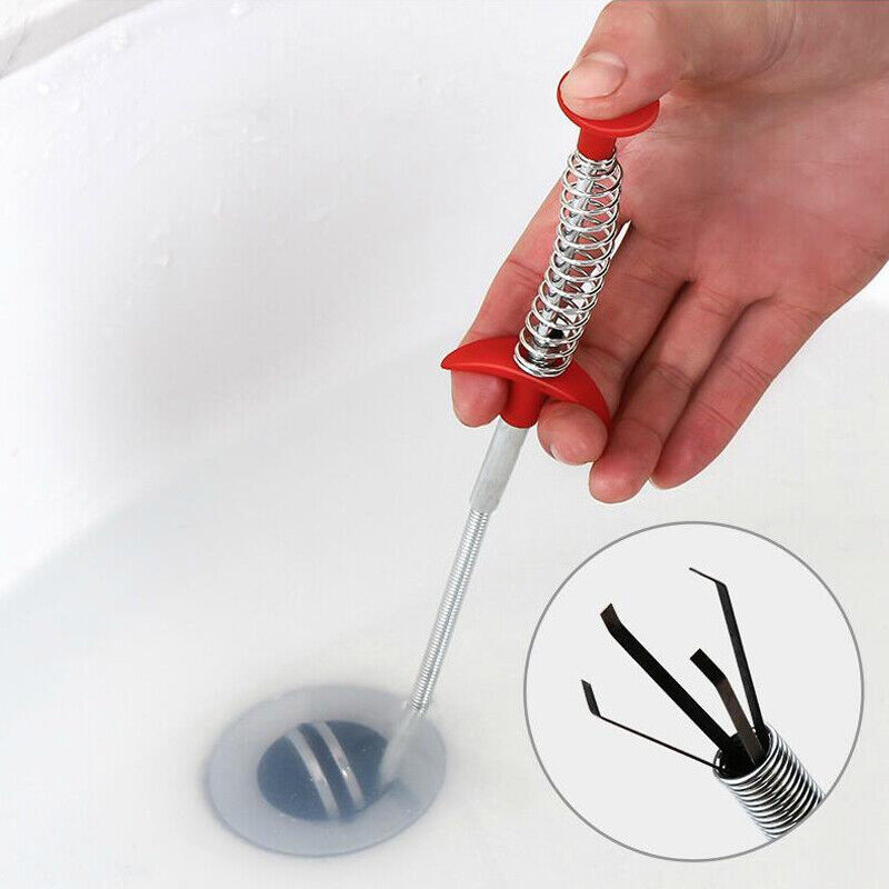 Flexible Spring Pick Up Tool Drain Unblock Stick Snake Cleaner Hair Remover 60cm (JS64)