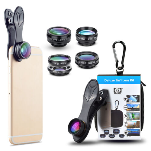 APEXEL 5 in 1 Camera Lens Kit (LS04) For iPhone Android Phone