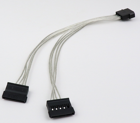 4 Pin IDE Molex to Dual SATA Power Cable Y Splitter Female HDD Adapter 20cm transparent LS71-3