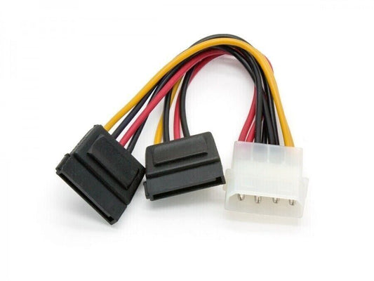 4 Pin IDE Molex to Dual SATA Power Cable Y Splitter Female HDD Adapter 20cm RBY LS22-1