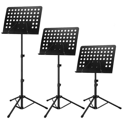 Heavy Duty Orchestral Music Score Stand Folding Adjustable Sheet W/Tripod &Light