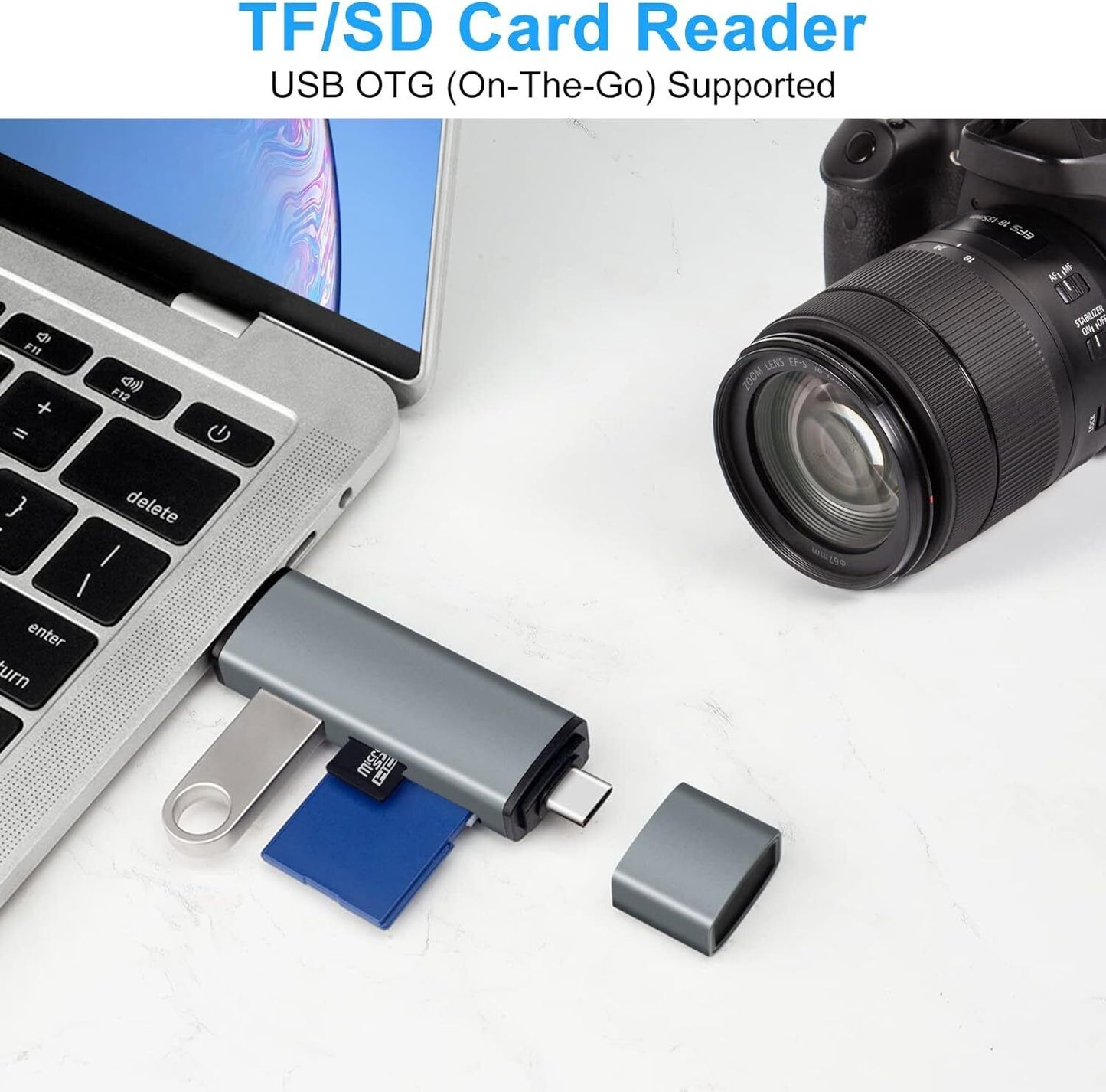 SD Card & USB Flash Drive 6 in 1 Reader USB 3.0 Type-C USB Micro-USB Plug OTG LS2-2 For pc pros