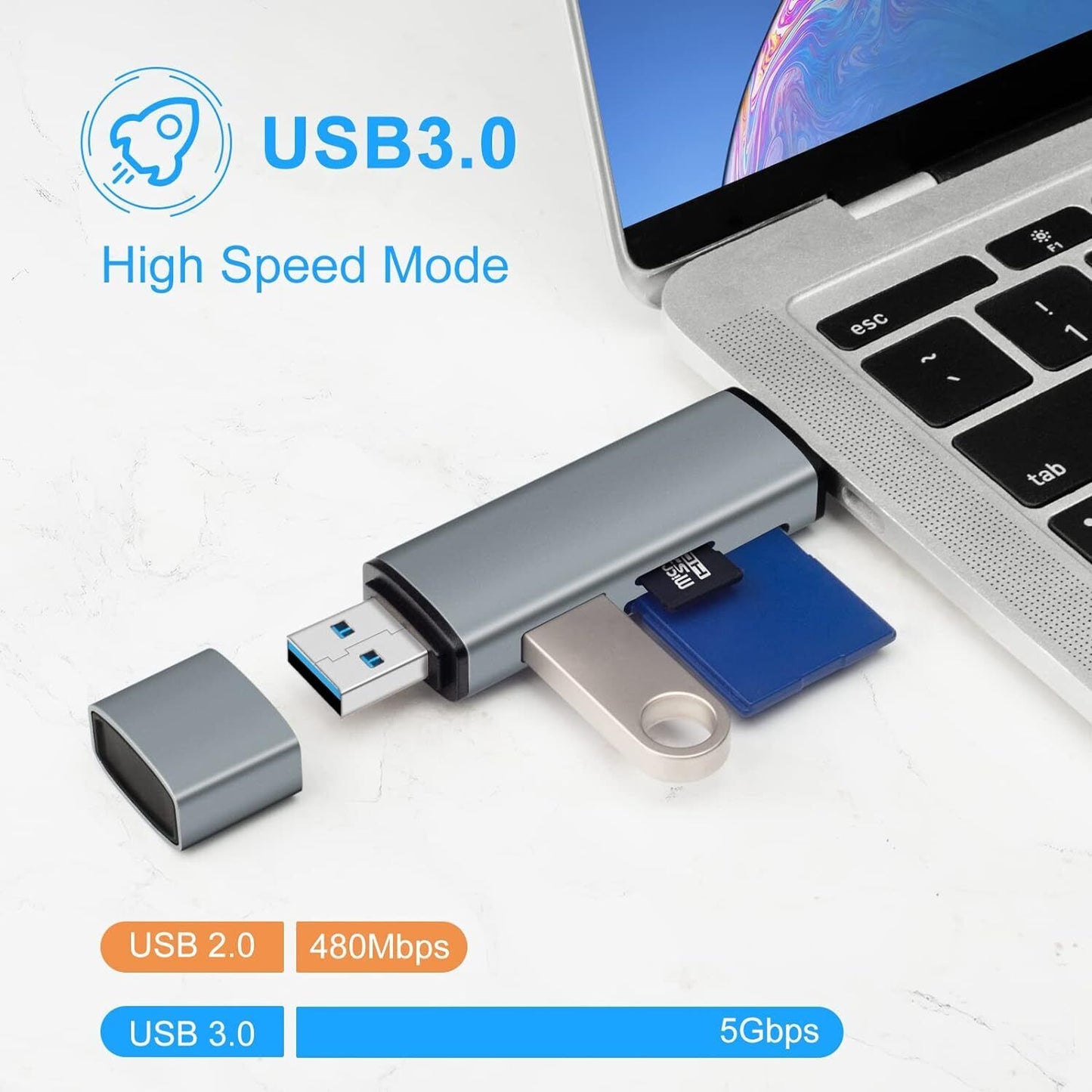 SD Card & USB Flash Drive 6 in 1 Reader USB 3.0 Type-C USB Micro-USB Plug OTG LS2-2 For pc pros