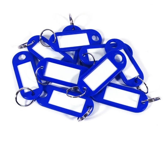 10pcs Of Blue Plastic W/Tags Keyring (IS4.1) Luggage Key Tags Gadget