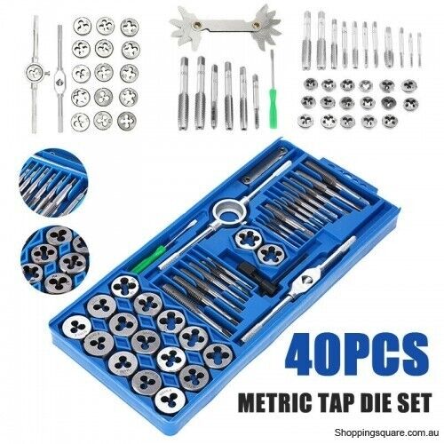 40PCS Tap & Die Set Tool Kit Blue AU VS23