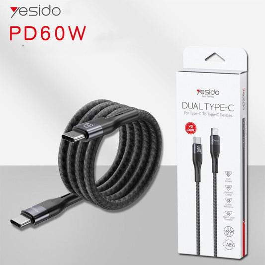 PD 60W USB C to Type C Charging Data Cable Fast Charger For iPhone 15 Samsung