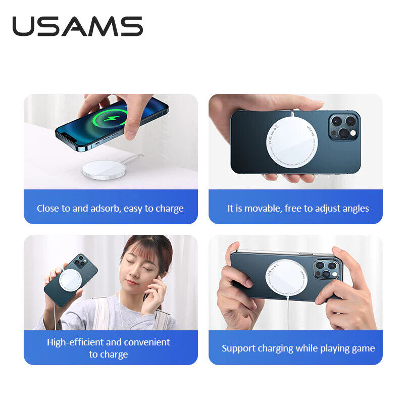 USAMS Magnetic Fast Wireless Charger (YS79-1) Ultra-Thin 15W for iPhone CD155