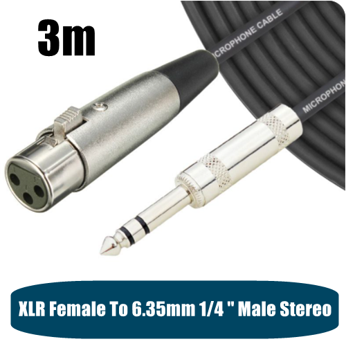 TRS 6.35mm 1/4 '' Male Stereo to XLR Female Audio Cable SE3