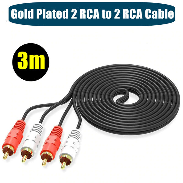 Gold Plated 2 RCA to 2 RCA Audio Cable SC7