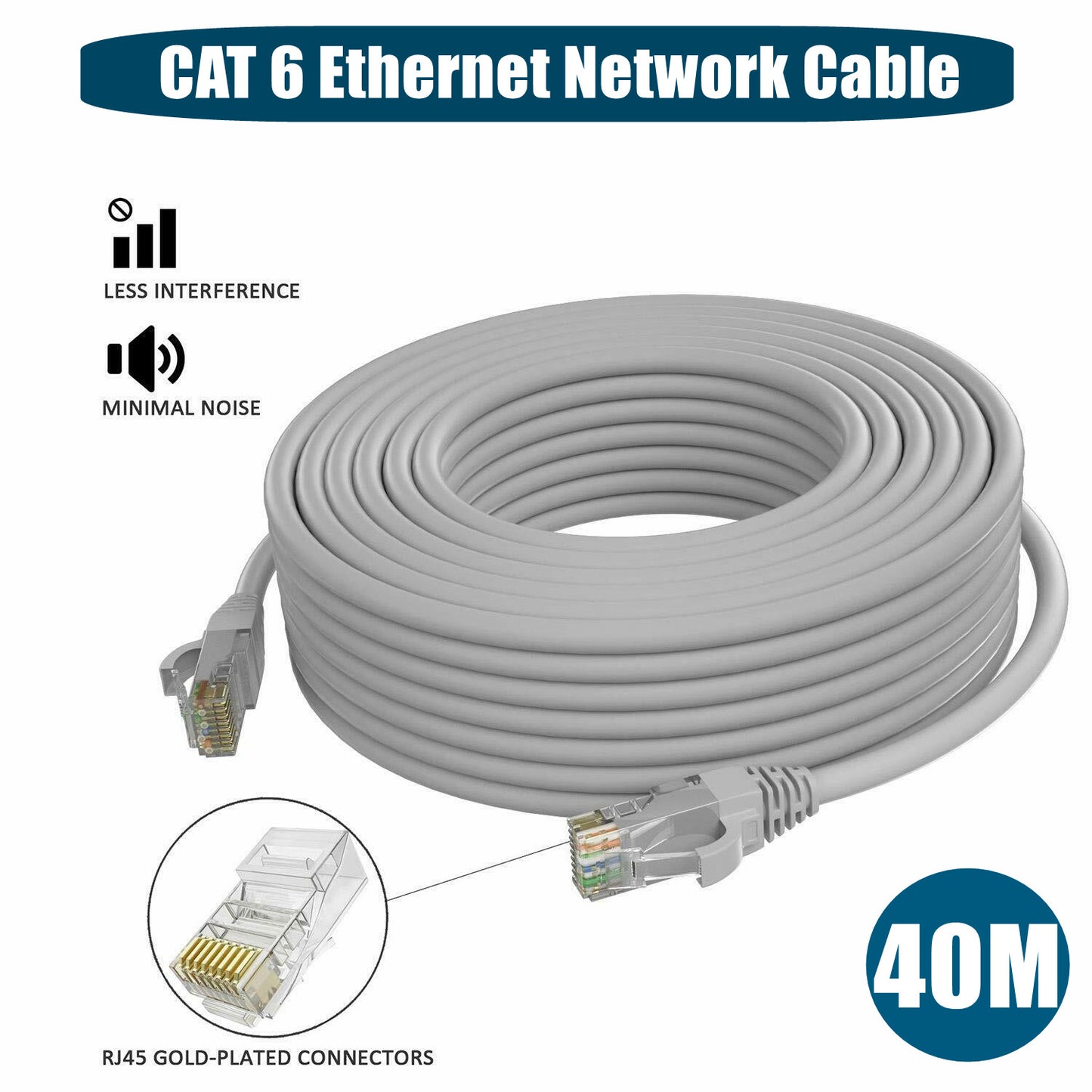 10m 15m 20m 25m 30m 40m 50m Cat6 Network Ethernet Cable Lan Cables 100M/1000Mbps