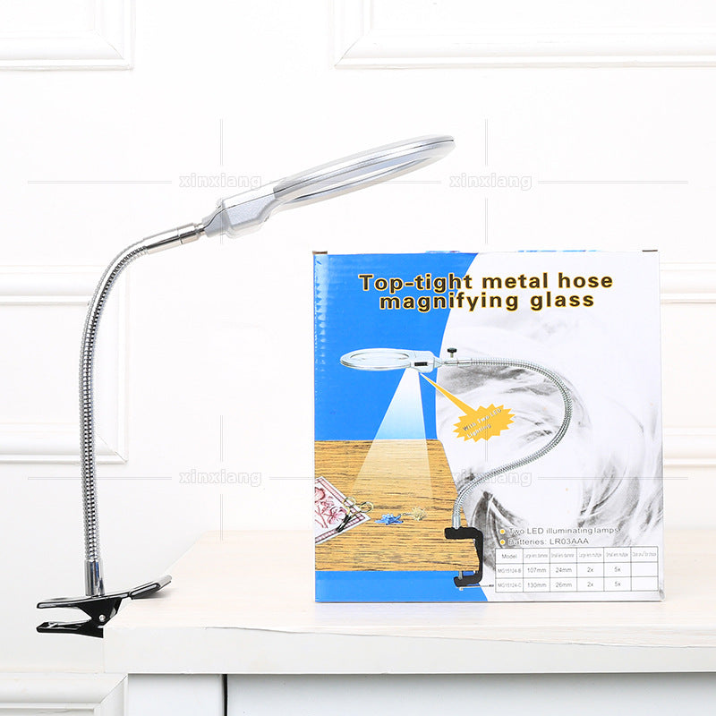 Led Magnifier Desk Lamp Clip-On Table Lamp For Optical Magnifying Glass