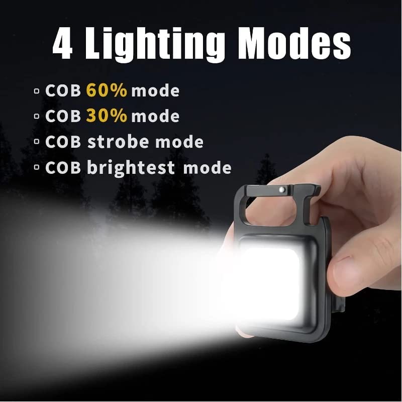 Mini Keychain Rechargeable Cob Waterproof Torch Portable Led Work Light