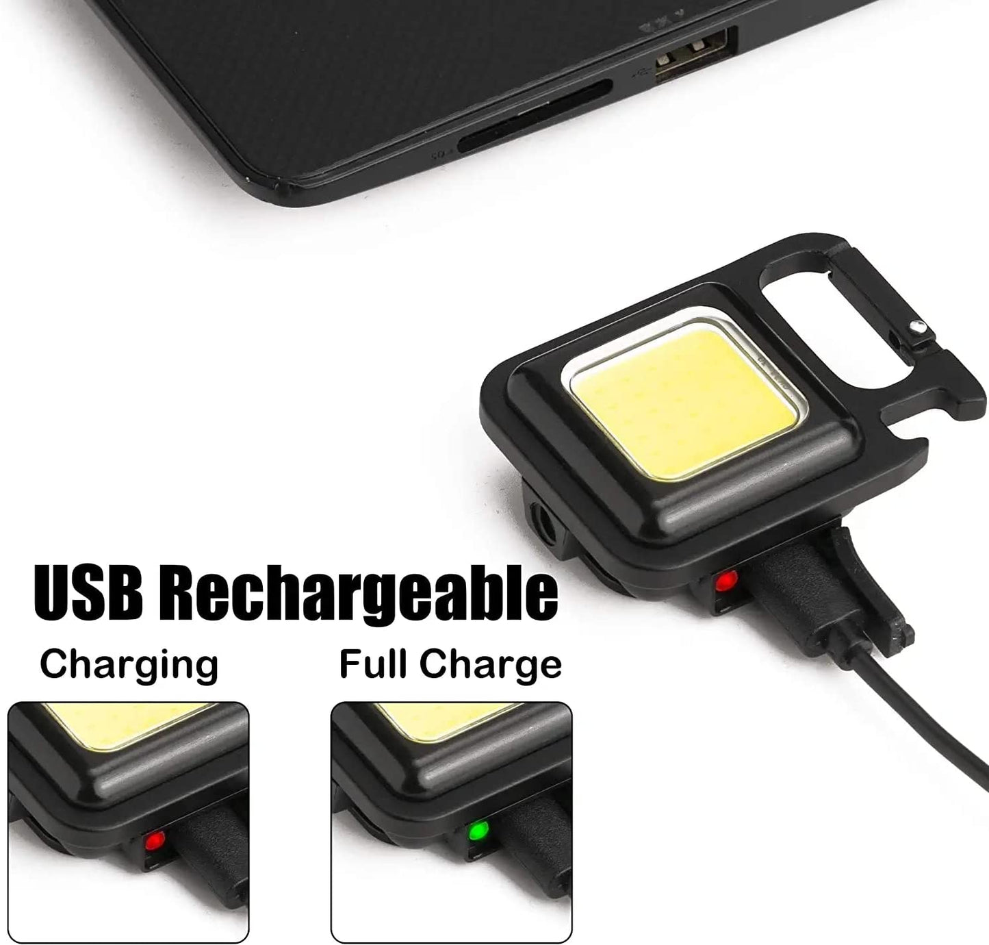 Mini Keychain Rechargeable Cob Waterproof Torch Portable Led Work Light