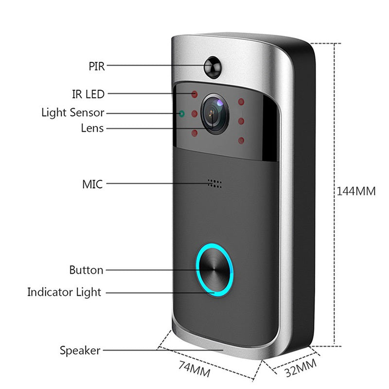 720p HD WiFi Smart Doorbell Security Camera