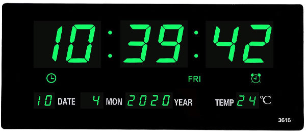 3615 LED Digital Wall Clock Gadget