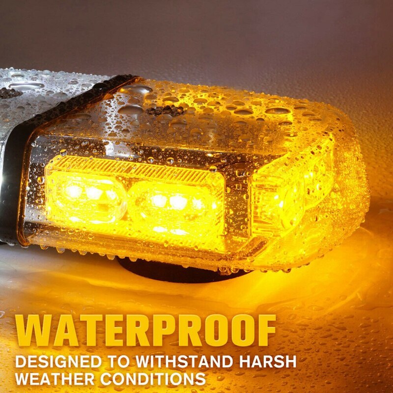 LED Magnetic Amber Warning Light Strobe  Emergency Flashing Beacon 12/24V 36W For Car Pros SC11