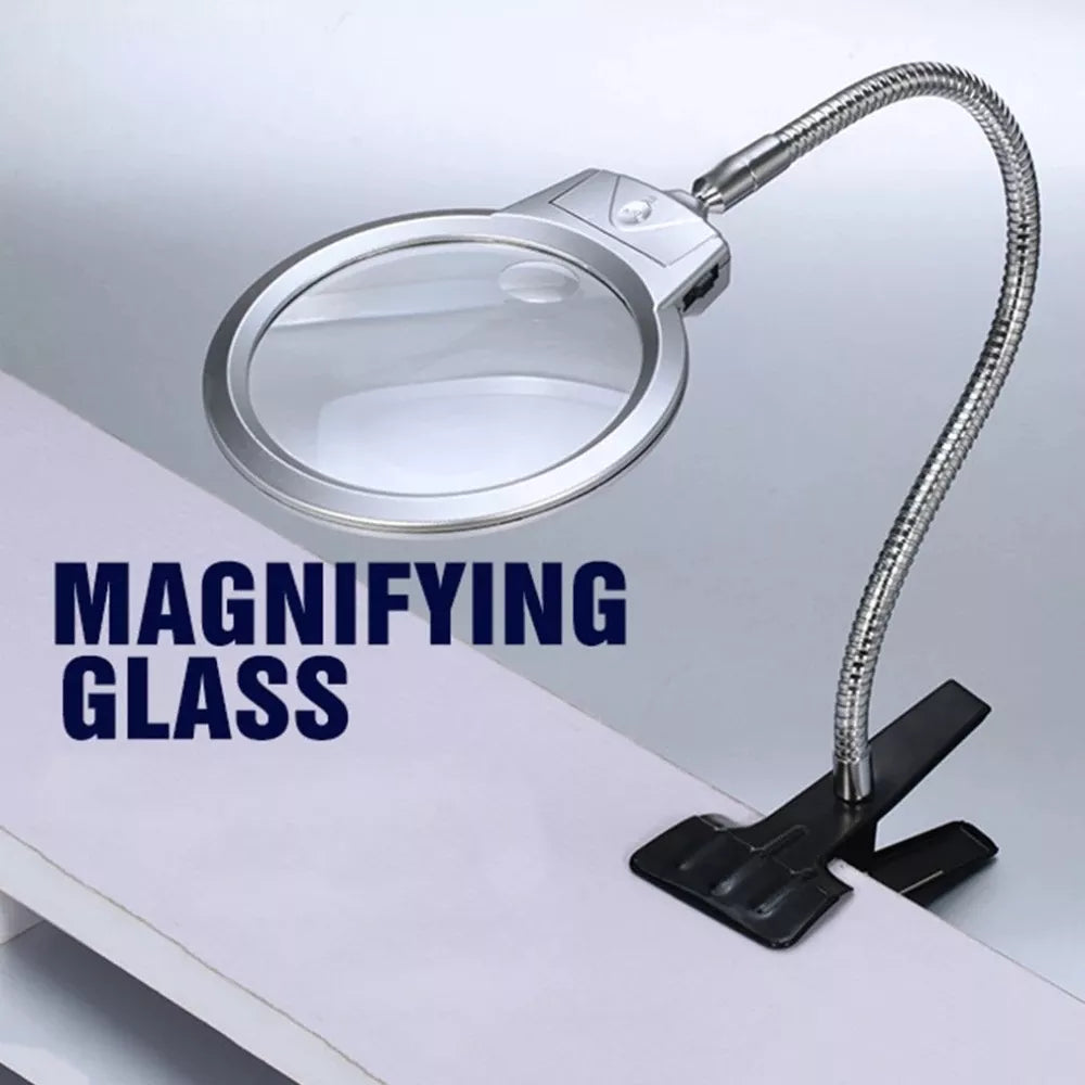 Led Magnifier Desk Lamp Clip-On Table Lamp For Optical Magnifying Glass