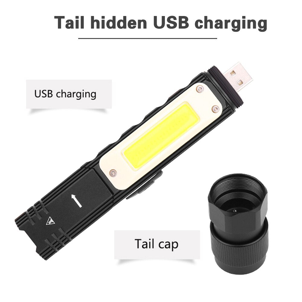 Magnetic USB Rechargeable COB Light Headlamp & Torch