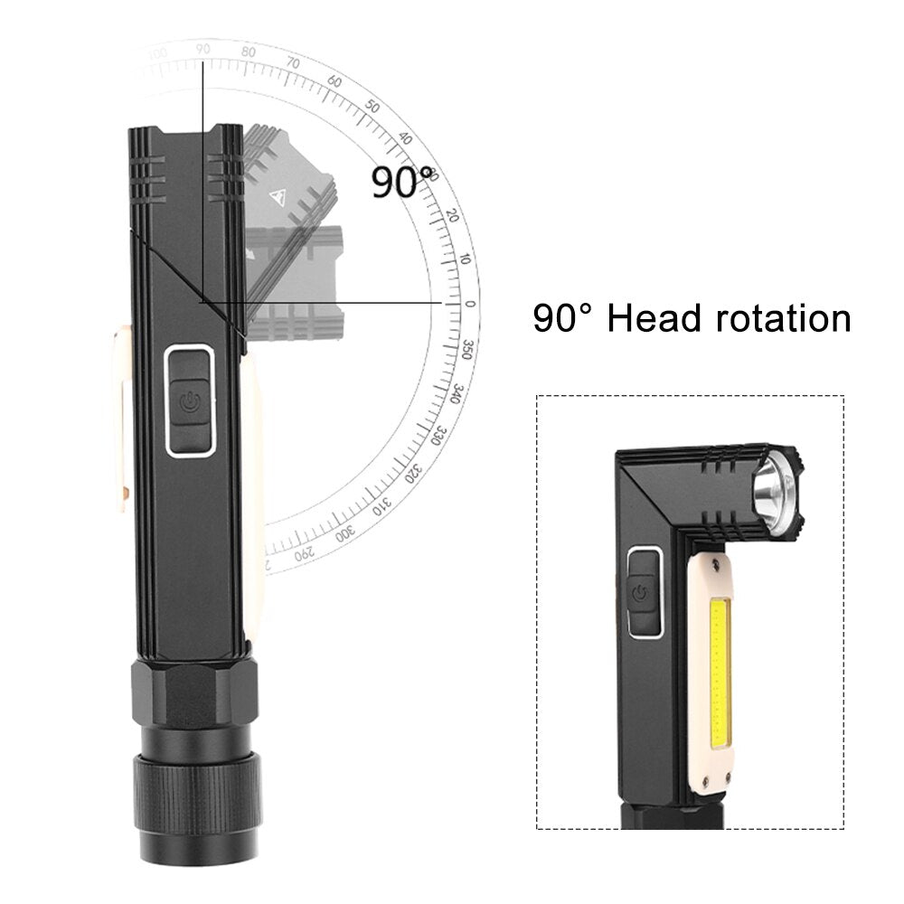 Magnetic USB Rechargeable COB Light Headlamp & Torch